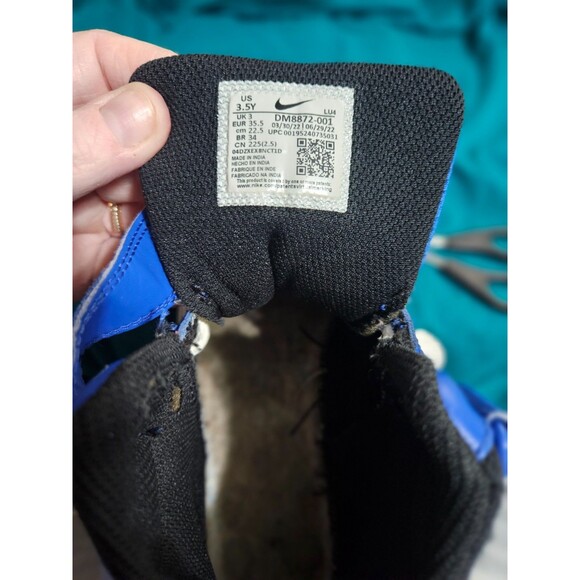 Size 3.5Y (GS) - Nike Court Borough 2 Mid Black Game Royal - Picture 7 of 7